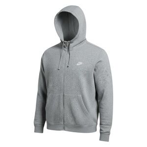 Nike Mens Sportswear Club Fleece Full Zip Hoodie Heather Gray BV2648-063